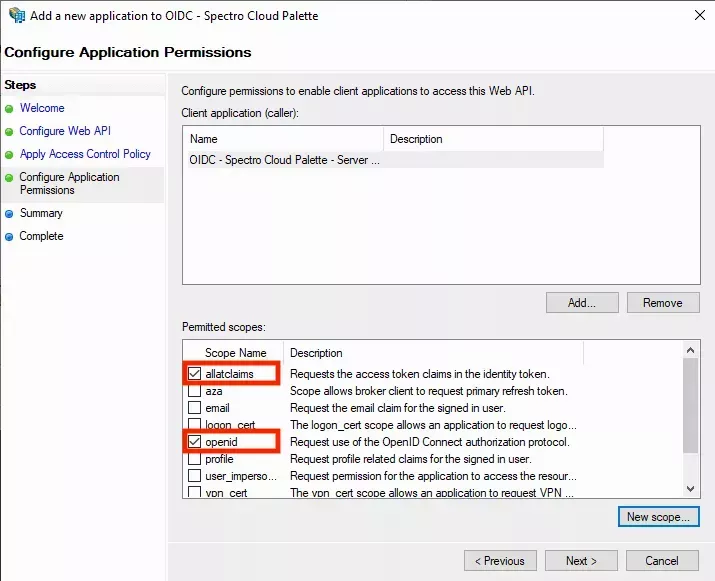 Enable Permitted Scopes